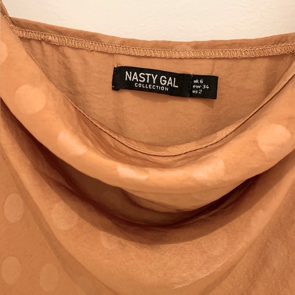 NWOT Nasty Gal Cowl Do You Do Polka Dot Dress - Picture 7 of 7